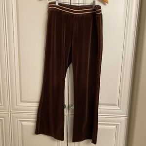 VINTAGE GUESS womens Brown Velour Track Pants Size Large